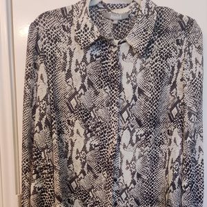 Marled large snake print blouse